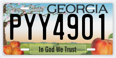 GA license plate PYY4901
