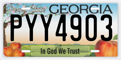 GA license plate PYY4903
