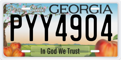 GA license plate PYY4904
