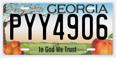 GA license plate PYY4906