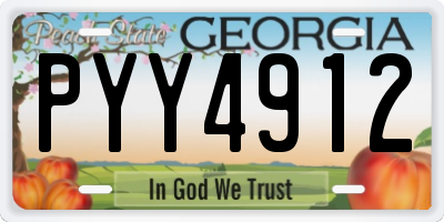GA license plate PYY4912