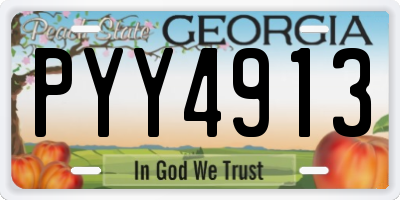 GA license plate PYY4913