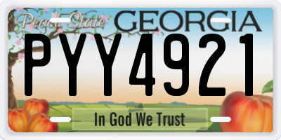 GA license plate PYY4921
