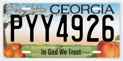 GA license plate PYY4926