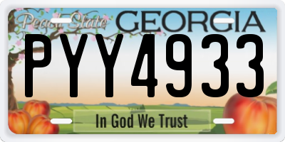 GA license plate PYY4933