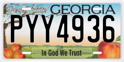 GA license plate PYY4936