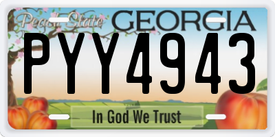 GA license plate PYY4943