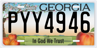 GA license plate PYY4946