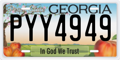 GA license plate PYY4949