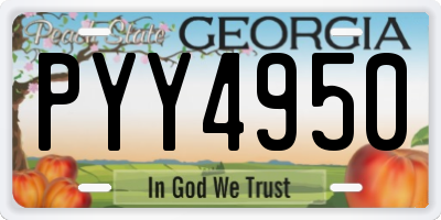 GA license plate PYY4950