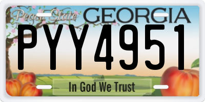GA license plate PYY4951