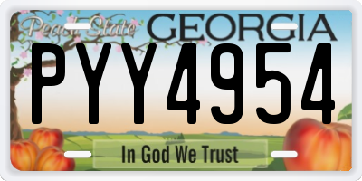 GA license plate PYY4954