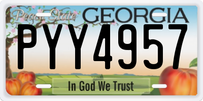GA license plate PYY4957