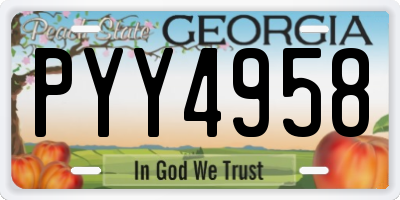 GA license plate PYY4958