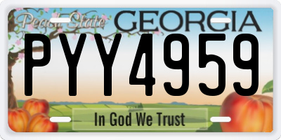 GA license plate PYY4959