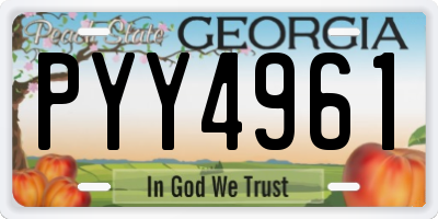 GA license plate PYY4961