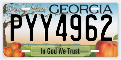GA license plate PYY4962