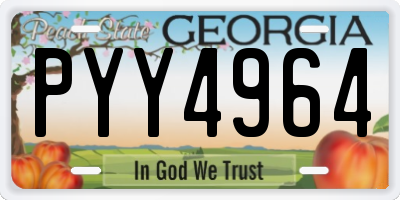 GA license plate PYY4964