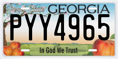 GA license plate PYY4965