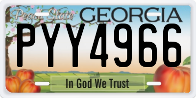 GA license plate PYY4966