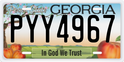 GA license plate PYY4967