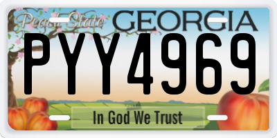 GA license plate PYY4969