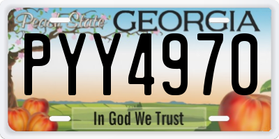 GA license plate PYY4970