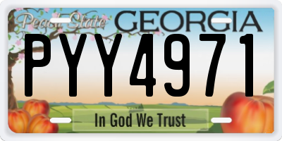 GA license plate PYY4971
