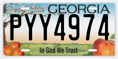 GA license plate PYY4974