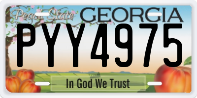 GA license plate PYY4975
