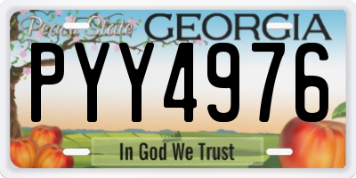 GA license plate PYY4976