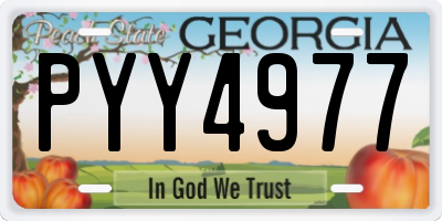 GA license plate PYY4977
