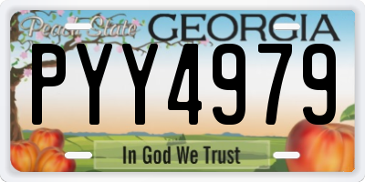 GA license plate PYY4979