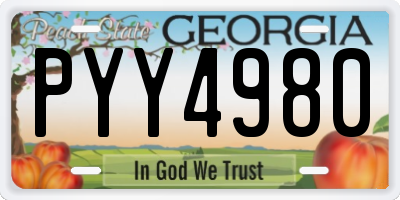 GA license plate PYY4980