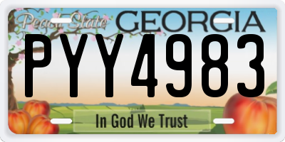 GA license plate PYY4983