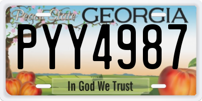 GA license plate PYY4987