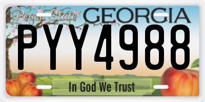 GA license plate PYY4988