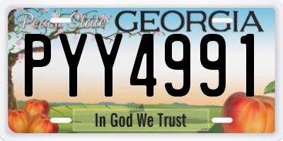 GA license plate PYY4991