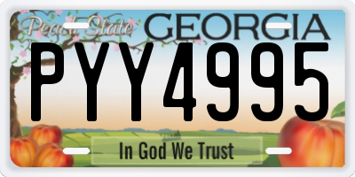 GA license plate PYY4995