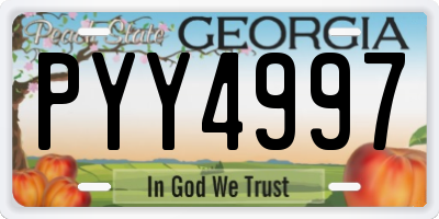 GA license plate PYY4997