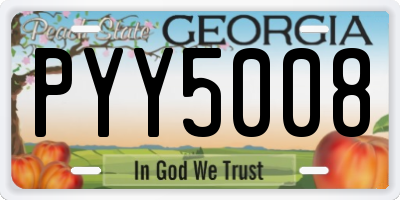 GA license plate PYY5008