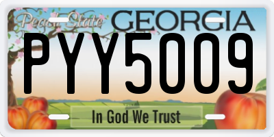 GA license plate PYY5009