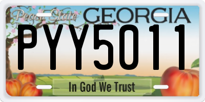 GA license plate PYY5011