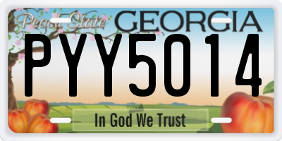 GA license plate PYY5014