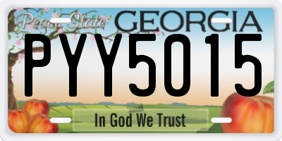 GA license plate PYY5015