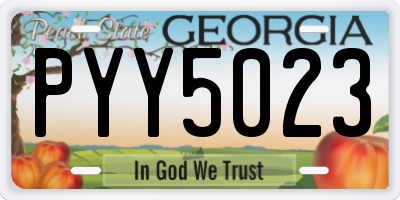 GA license plate PYY5023