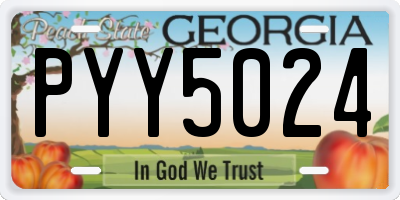 GA license plate PYY5024