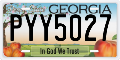 GA license plate PYY5027