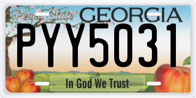 GA license plate PYY5031