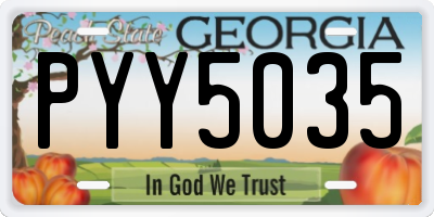GA license plate PYY5035